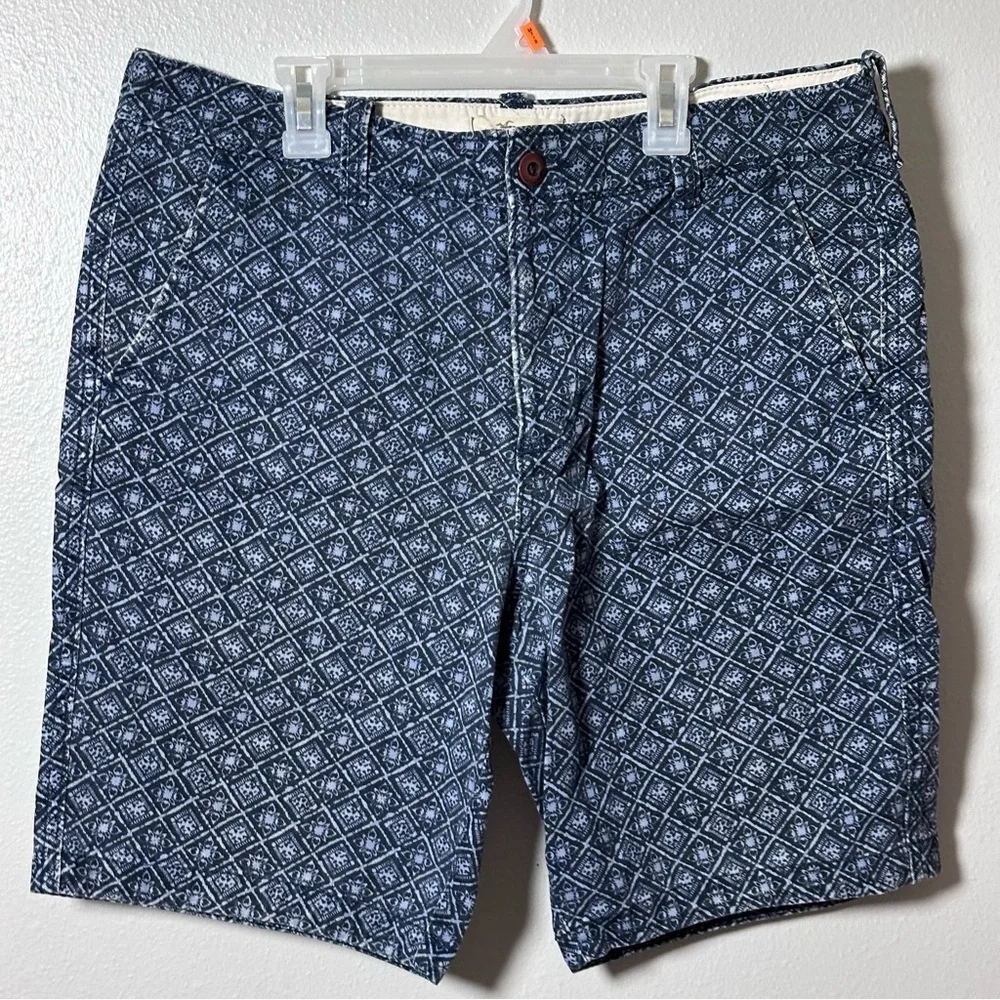 Hollister Men Blue Print Chino Casual Shorts Size‎ 34
